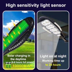 8000W 800COB LED Solar Lichter Im Freien 3 Modi Fernbedienung Motion Sensor Wasserdichte Sicherheit Wand Lichter für Garten Garage